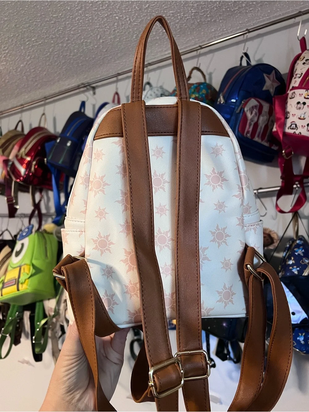 Loungefly Tangled Pascal Mini Backpack - White, Pink, Green, Gold